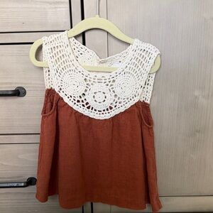 Zara kids Cream Crochet Top